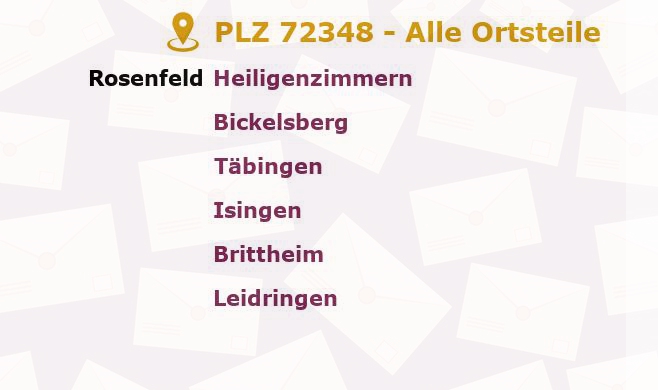 Postleitzahl 72348 Rosenfeld, Baden-Württemberg - Alle Orte und Ortsteile