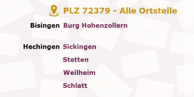 Postleitzahl 72379 Hechingen, Baden-Württemberg - Alle Orte und Ortsteile