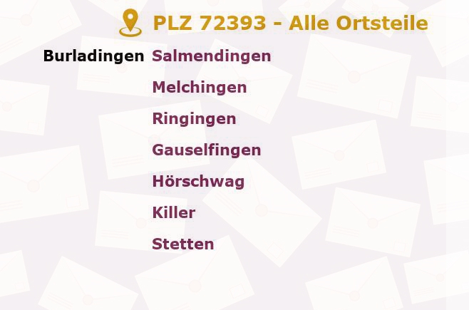 Postleitzahl 72393 Burladingen, Baden-Württemberg - Alle Orte und Ortsteile