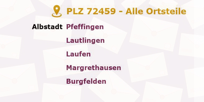 Postleitzahl 72459 Albstadt, Baden-Württemberg - Alle Orte und Ortsteile