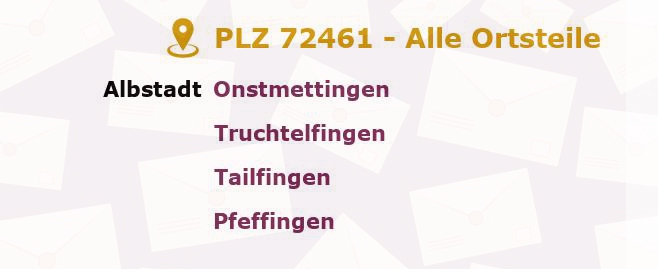 Postleitzahl 72461 Albstadt, Baden-Württemberg - Alle Orte und Ortsteile