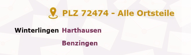 Postleitzahl 72474 Winterlingen, Baden-Württemberg - Alle Orte und Ortsteile