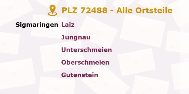 Postleitzahl 72488 Sigmaringen, Baden-Württemberg - Alle Orte und Ortsteile