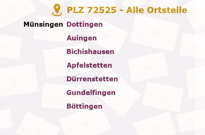 Postleitzahl 72525 Münsingen, Baden-Württemberg - Alle Orte und Ortsteile