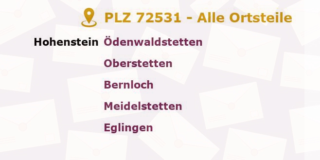 Postleitzahl 72531 Reutlingen, Baden-Württemberg - Alle Orte und Ortsteile