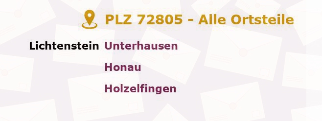 Postleitzahl 72805 Reutlingen, Baden-Württemberg - Alle Orte und Ortsteile