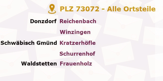 Postleitzahl 73072 Donzdorf, Baden-Württemberg - Alle Orte und Ortsteile