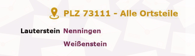 Postleitzahl 73111 Baden-Württemberg - Alle Orte und Ortsteile