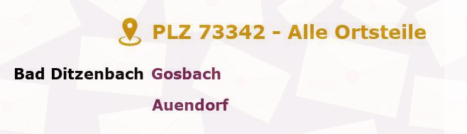 Postleitzahl 73342 Bad Ditzenbach, Baden-Württemberg - Alle Orte und Ortsteile