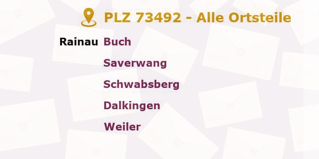 Postleitzahl 73492 Baden-Württemberg - Alle Orte und Ortsteile