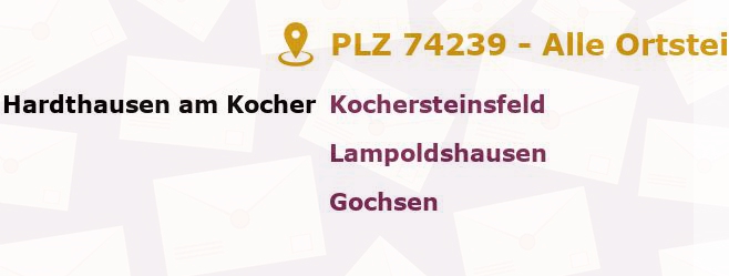 Postleitzahl 74239 Lampoldshausen, Baden-Württemberg - Alle Orte und Ortsteile