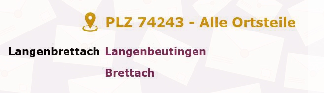 Postleitzahl 74243 Bitzfeld, Baden-Württemberg - Alle Orte und Ortsteile