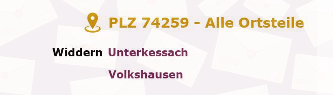 Postleitzahl 74259 Widdern, Baden-Württemberg - Alle Orte und Ortsteile