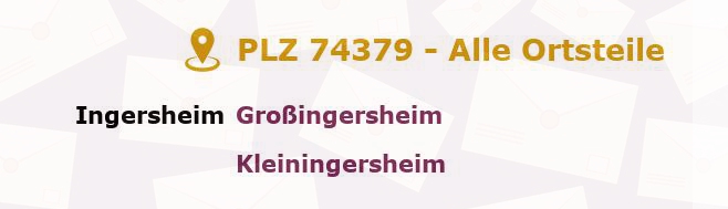 Postleitzahl 74379 Baden-Württemberg - Alle Orte und Ortsteile