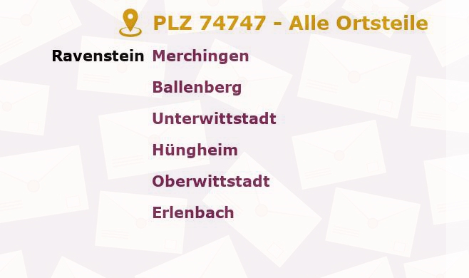 Postleitzahl 74747 Baden-Württemberg - Alle Orte und Ortsteile