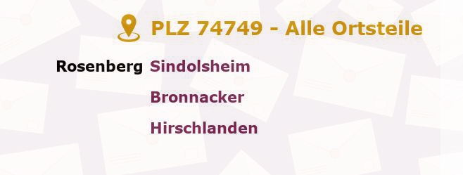 Postleitzahl 74749 Baden-Württemberg - Alle Orte und Ortsteile