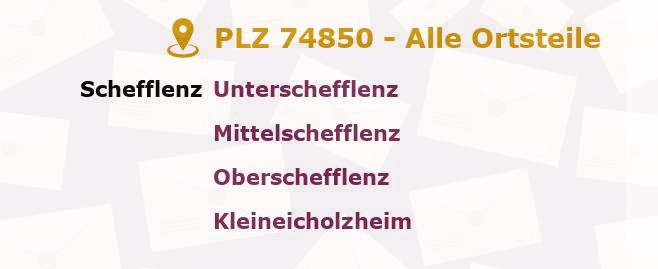 Postleitzahl 74850 Baden-Württemberg - Alle Orte und Ortsteile