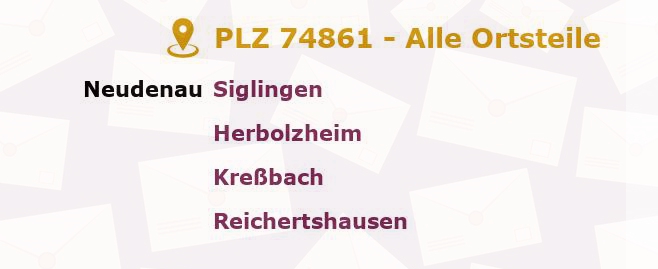 Postleitzahl 74861 Neudenau, Baden-Württemberg - Alle Orte und Ortsteile