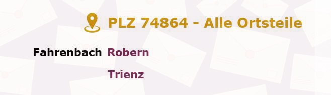 Postleitzahl 74864 Fahrenbach, Baden-Württemberg - Alle Orte und Ortsteile