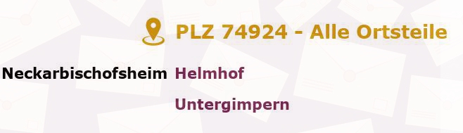 Postleitzahl 74924 Neckarbischofsheim, Baden-Württemberg - Alle Orte und Ortsteile