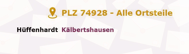 Postleitzahl 74928 Hüffenhardt, Baden-Württemberg - Alle Orte und Ortsteile