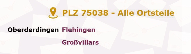 Postleitzahl 75038 Oberderdingen, Baden-Württemberg - Alle Orte und Ortsteile