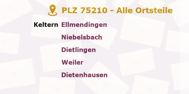 Postleitzahl 75210 Remchingen, Baden-Württemberg - Alle Orte und Ortsteile