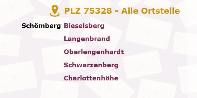 Postleitzahl 75328 Schömberg, Baden-Württemberg - Alle Orte und Ortsteile