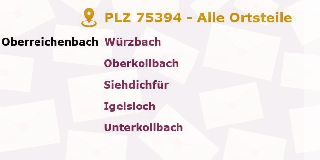 Postleitzahl 75394 Oberreichenbach, Baden-Württemberg - Alle Orte und Ortsteile