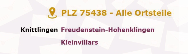 Postleitzahl 75438 Knittlingen, Baden-Württemberg - Alle Orte und Ortsteile