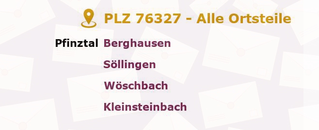 Postleitzahl 76327 Baden-Württemberg - Alle Orte und Ortsteile
