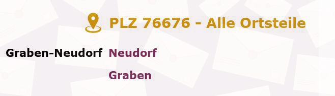 Postleitzahl 76676 Graben-Neudorf, Baden-Württemberg - Alle Orte und Ortsteile