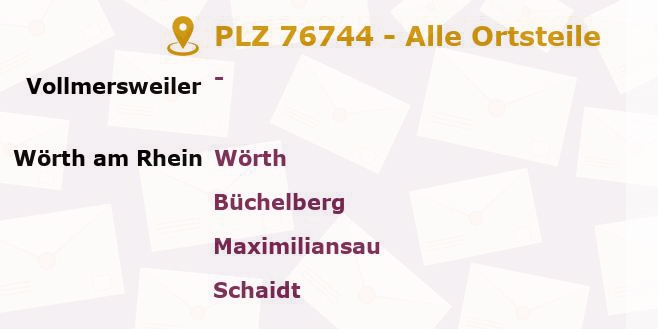 Postleitzahl 76744 Vollmersweiler, Rheinland-Pfalz - Alle Orte und Ortsteile