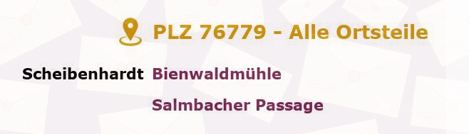 Postleitzahl 76779 Scheibenhardt, Rheinland-Pfalz - Alle Orte und Ortsteile