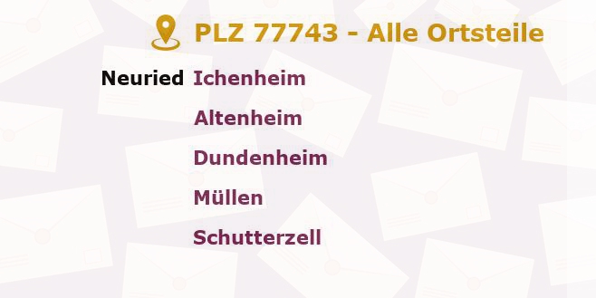 Postleitzahl 77743 Baden-Württemberg - Alle Orte und Ortsteile