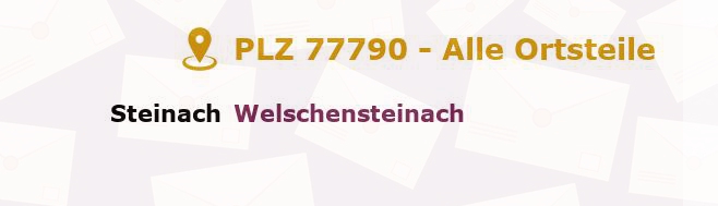 Postleitzahl 77790 Steinach, Baden-Württemberg - Alle Orte und Ortsteile