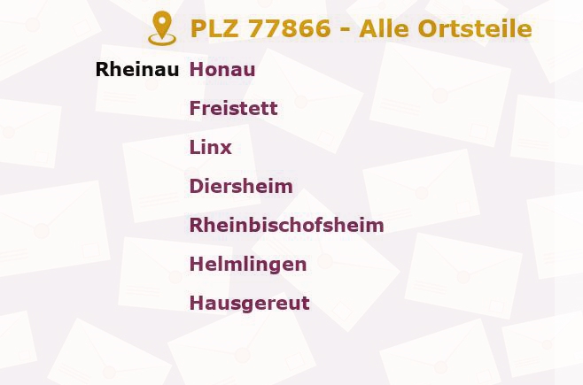 Postleitzahl 77866 Rheinau, Baden-Württemberg - Alle Orte und Ortsteile