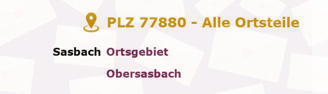 Postleitzahl 77880 Sasbach, Baden-Württemberg - Alle Orte und Ortsteile