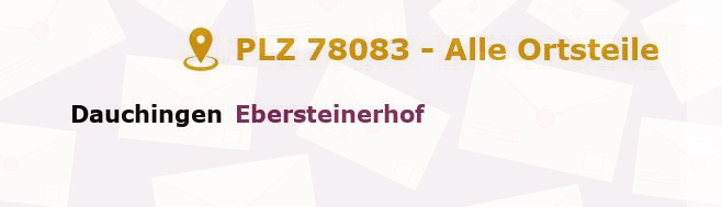 Postleitzahl 78083 Dauchingen, Baden-Württemberg - Alle Orte und Ortsteile