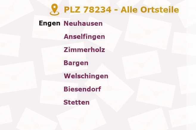 Postleitzahl 78234 Engen, Baden-Württemberg - Alle Orte und Ortsteile