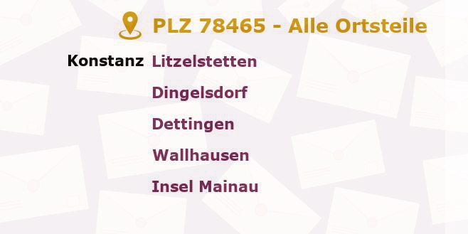 Postleitzahl 78465 Konstanz, Baden-Württemberg - Alle Orte und Ortsteile