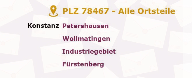 Postleitzahl 78467 Konstanz, Baden-Württemberg - Alle Orte und Ortsteile