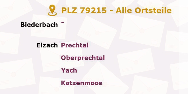 Postleitzahl 79215 Elzach, Baden-Württemberg - Alle Orte und Ortsteile