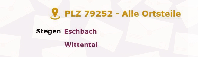 Postleitzahl 79252 Stegen, Baden-Württemberg - Alle Orte und Ortsteile