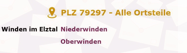 Postleitzahl 79297 Emmendingen, Baden-Württemberg - Alle Orte und Ortsteile