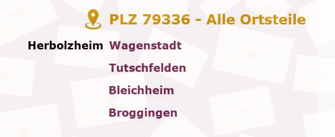 Postleitzahl 79336 Herbolzheim, Baden-Württemberg - Alle Orte und Ortsteile