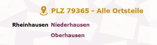 Postleitzahl 79365 Emmendingen, Baden-Württemberg - Alle Orte und Ortsteile