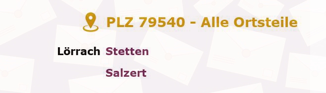 Postleitzahl 79540 Lörrach, Baden-Württemberg - Alle Orte und Ortsteile