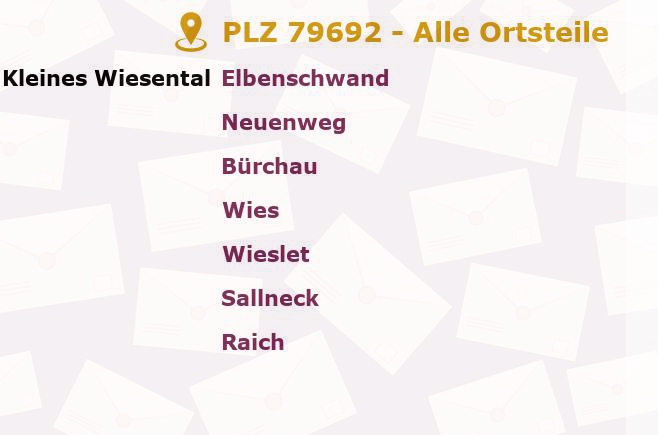 Postleitzahl 79692 Tegernau, Baden-Württemberg - Alle Orte und Ortsteile