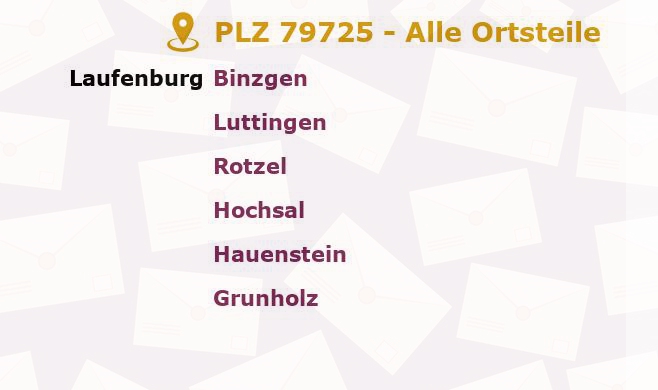 Postleitzahl 79725 Laufenburg, Baden-Württemberg - Alle Orte und Ortsteile